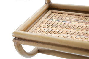 Mansola in metallo e rattan marrone cm 55x20,3x39,5