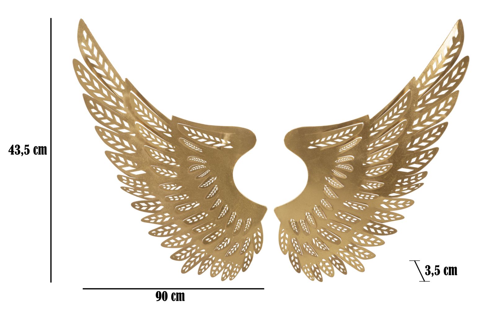 Pannello Ali Light 90x43,5x3,5 cm in Ferro Oro