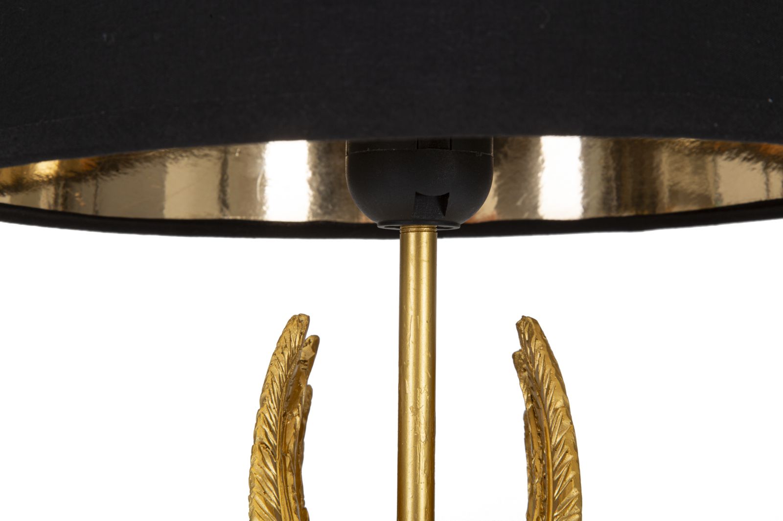 Lampada da Tavolo Wings 25x45x25 cm in Ferro Oro/Nero