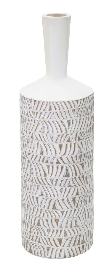 Vaso Nairobi Bottle 15x49,5x15 cm in Poliresina Bianco