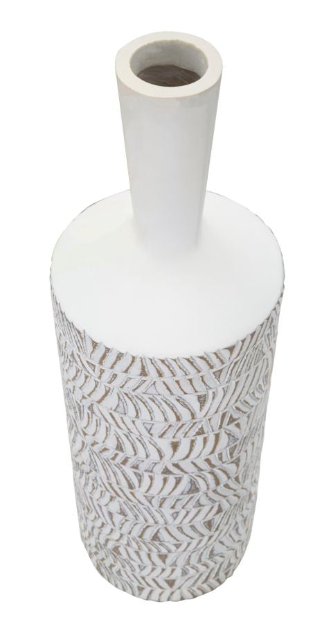 Vaso Nairobi Bottle 15x49,5x15 cm in Poliresina Bianco