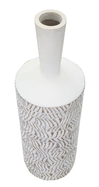 Vaso Nairobi Bottle 15x49,5x15 cm in Poliresina Bianco