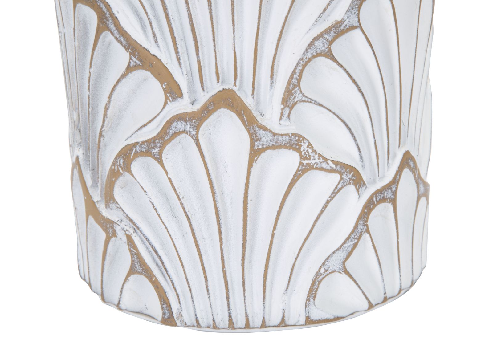 Vaso in resina bianco con decori in rilievo Ø cm 15,5x74