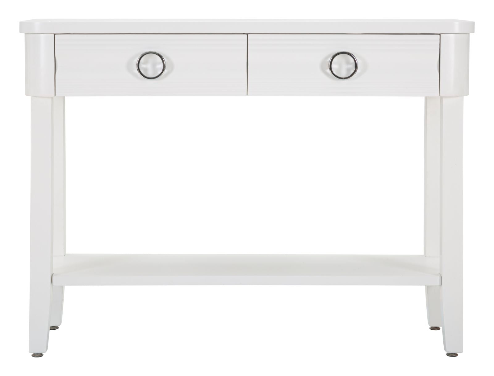 Console Fissa Shine 110x82x40 cm in Legno MDF e Metallo Bianco