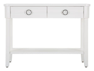 Console Fissa Shine 110x82x40 cm in Legno MDF e Metallo Bianco