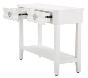 Console Fissa Shine 110x82x40 cm in Legno MDF e Metallo Bianco