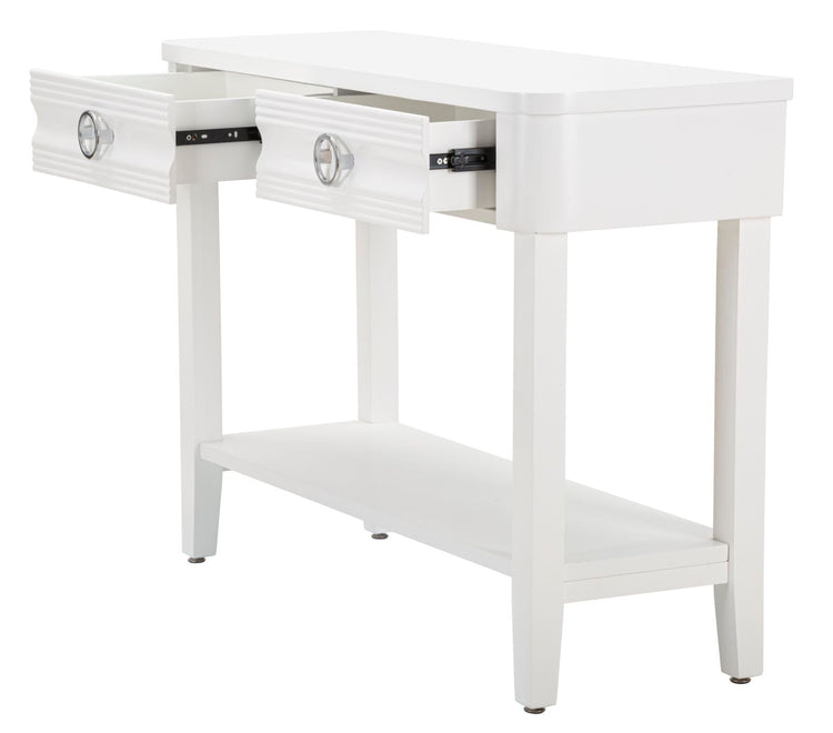 Console Fissa Shine 110x82x40 cm in Legno MDF e Metallo Bianco