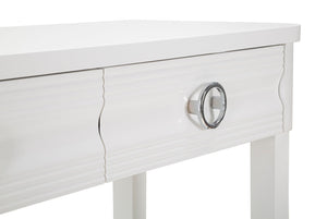 Console Fissa Shine 110x82x40 cm in Legno MDF e Metallo Bianco