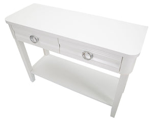 Console Fissa Shine 110x82x40 cm in Legno MDF e Metallo Bianco