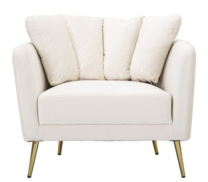 Poltrona Kiev 88x74x77 cm in Poliestere Crema/Oro