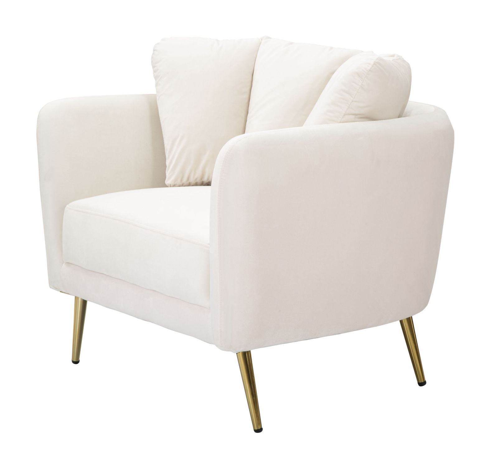 Poltrona Kiev 88x74x77 cm in Poliestere Crema/Oro