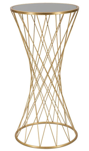 Tavolino Tower New 40x80x40 cm in Ferro e MDF Oro