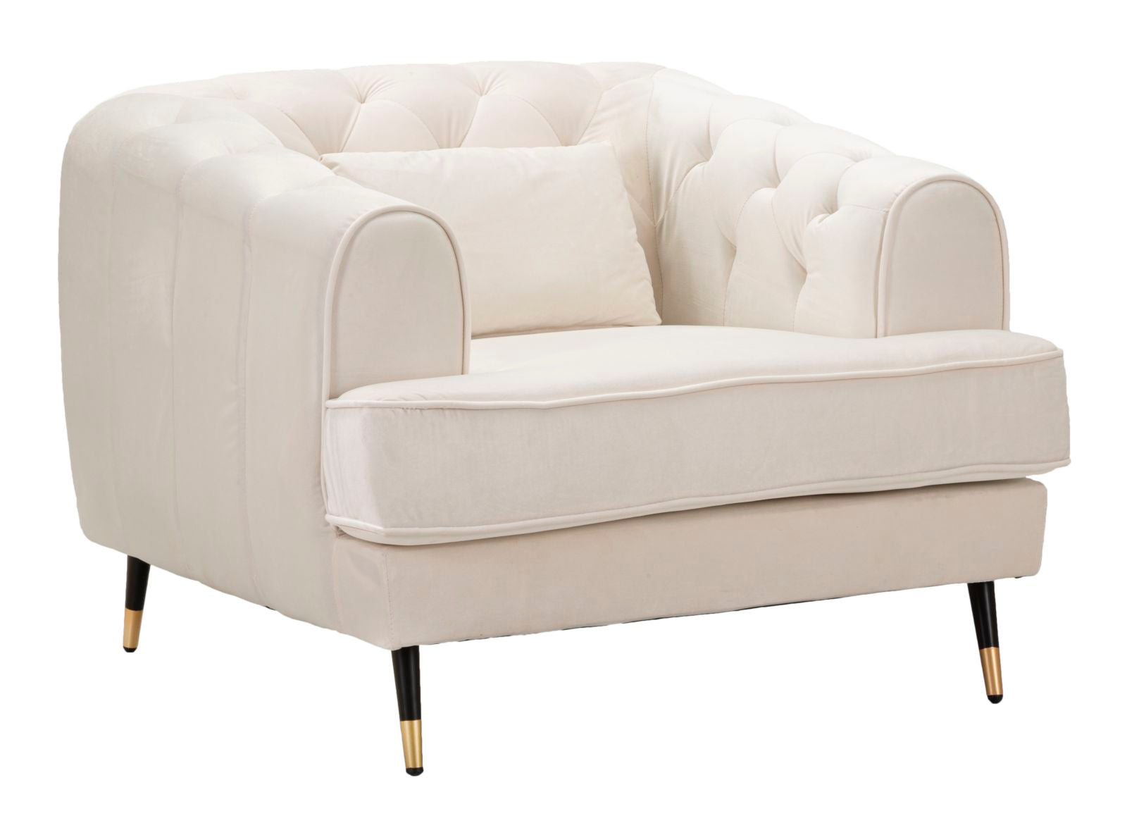 Poltrona Praga 93x71x86 cm in Poliestere Crema/Oro