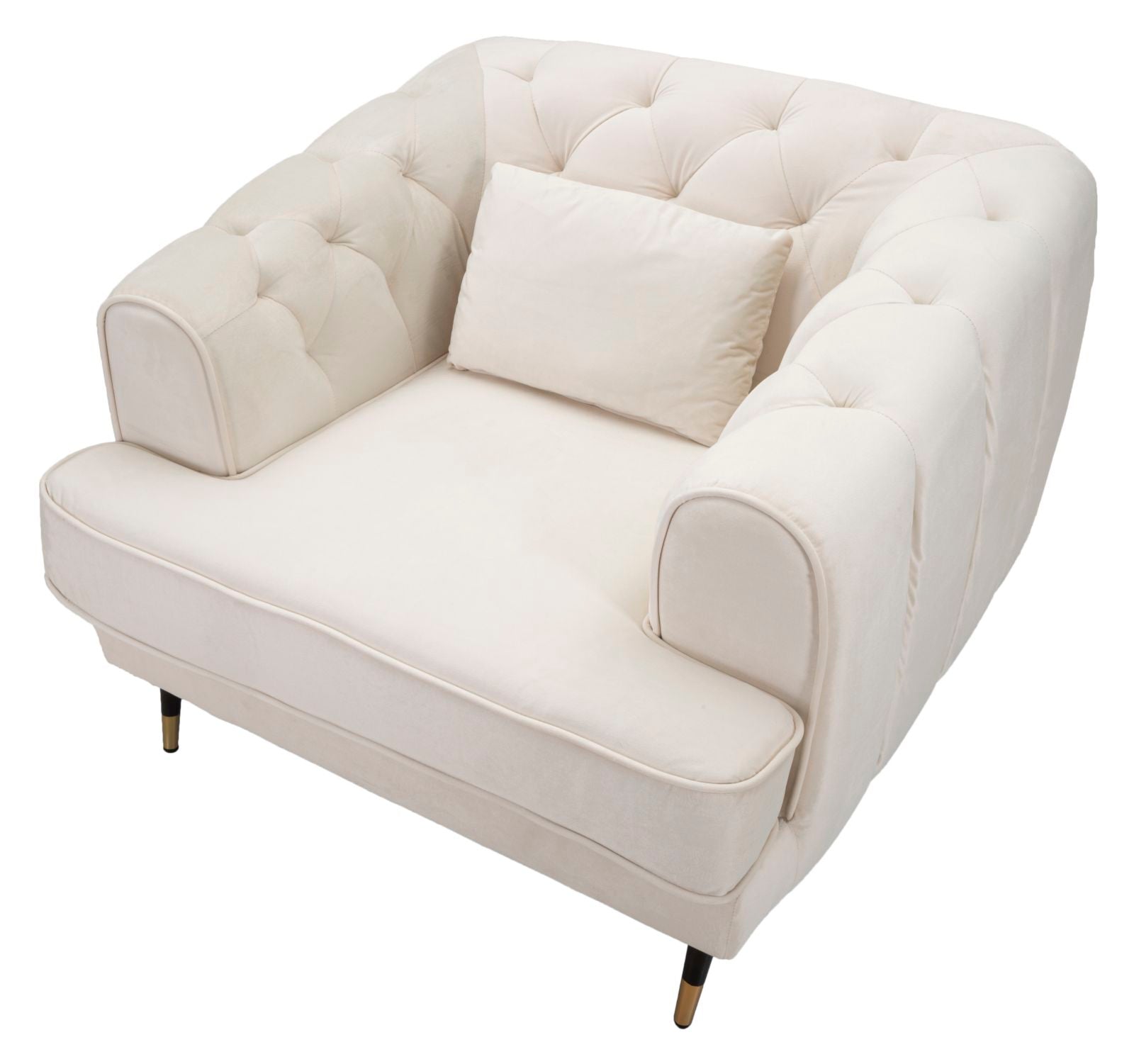 Poltrona Praga 93x71x86 cm in Poliestere Crema/Oro