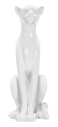 Statua Leopardo 27x74x38 cm in Poliresina Bianco