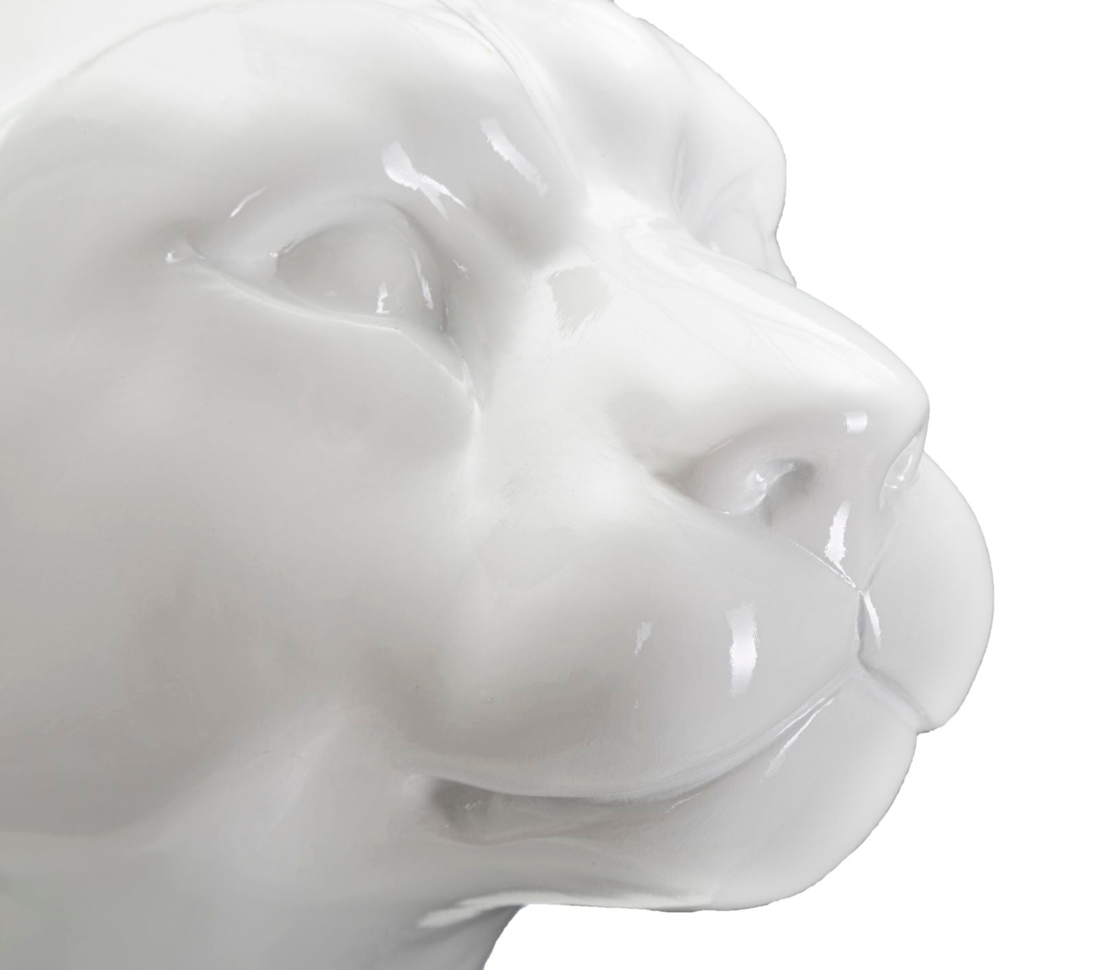 Statua Leopardo 27x74x38 cm in Poliresina Bianco