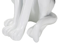 Statua Leopardo 27x74x38 cm in Poliresina Bianco