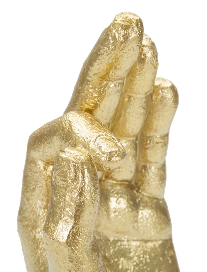 Statua Mano "Ok" 10x22,5x7 cm in Poliresina Oro