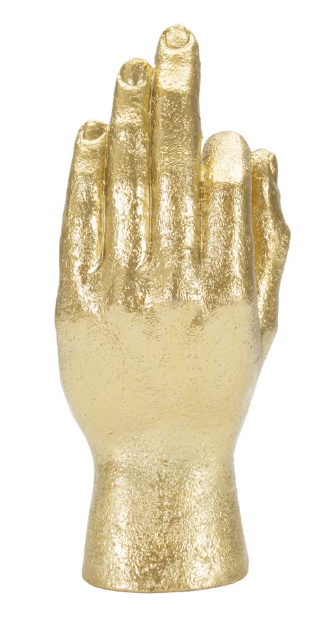 Statua Mano "Ok" 10x22,5x7 cm in Poliresina Oro