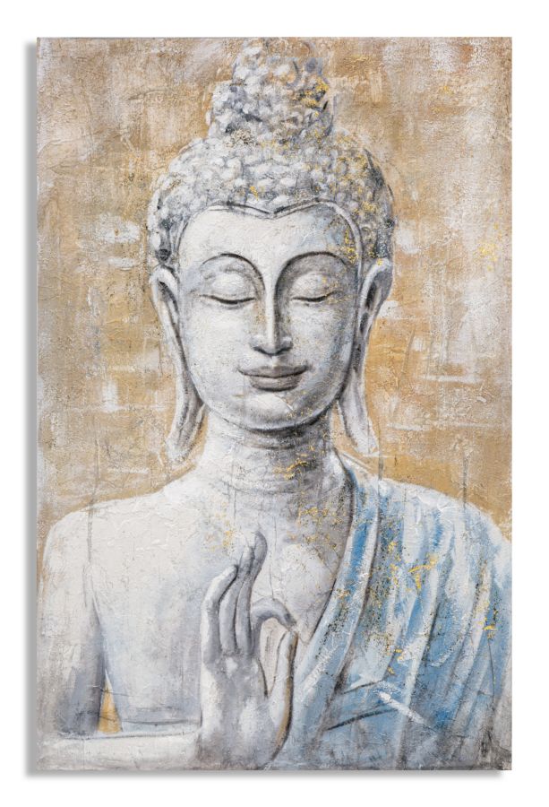 Dipinto su Tela Buddha Light 80x120x3 cm Cornice in Legno di Pino Multicolor