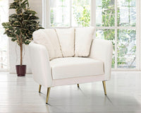 Poltrona Kiev 88x74x77 cm in Poliestere Crema/Oro