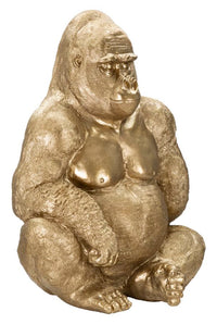 Statua Gorilla 64x82x53 cm in Poliresina Oro