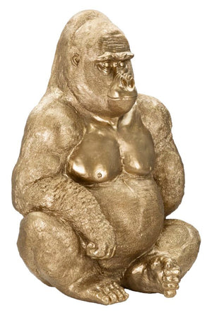 Statua Gorilla 64x82x53 cm in Poliresina Oro