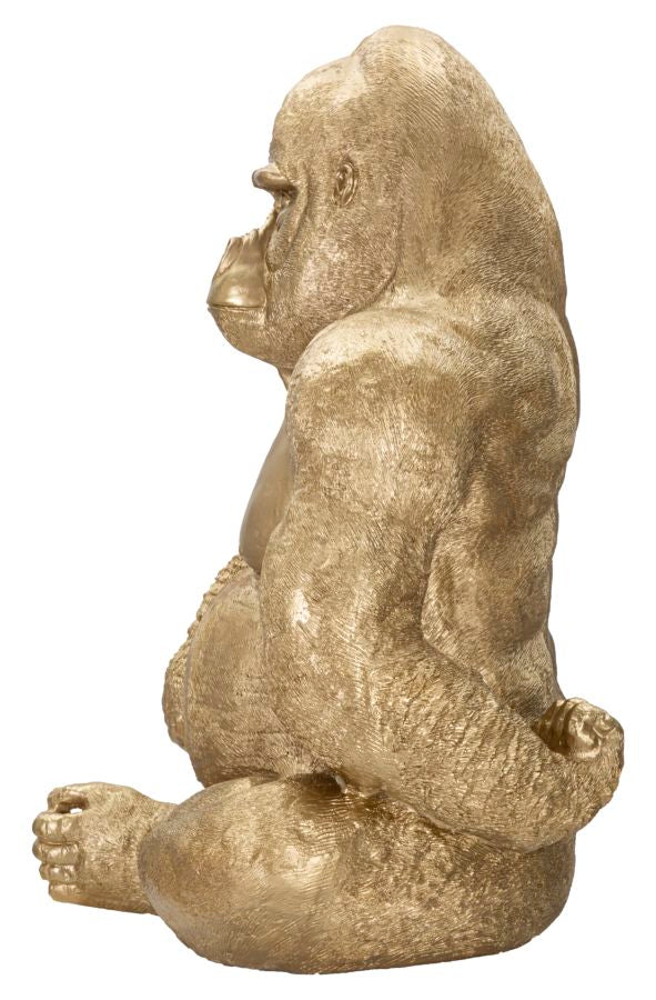 Statua Gorilla 64x82x53 cm in Poliresina Oro