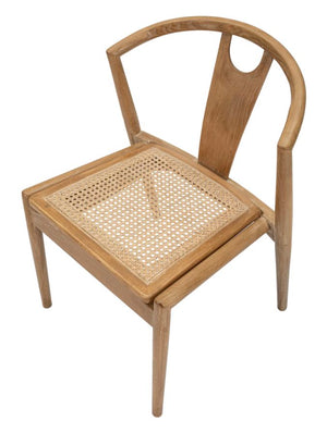 Set 2 Sedie Japan 56x76x53 cm in Legno e Rattan Marrone