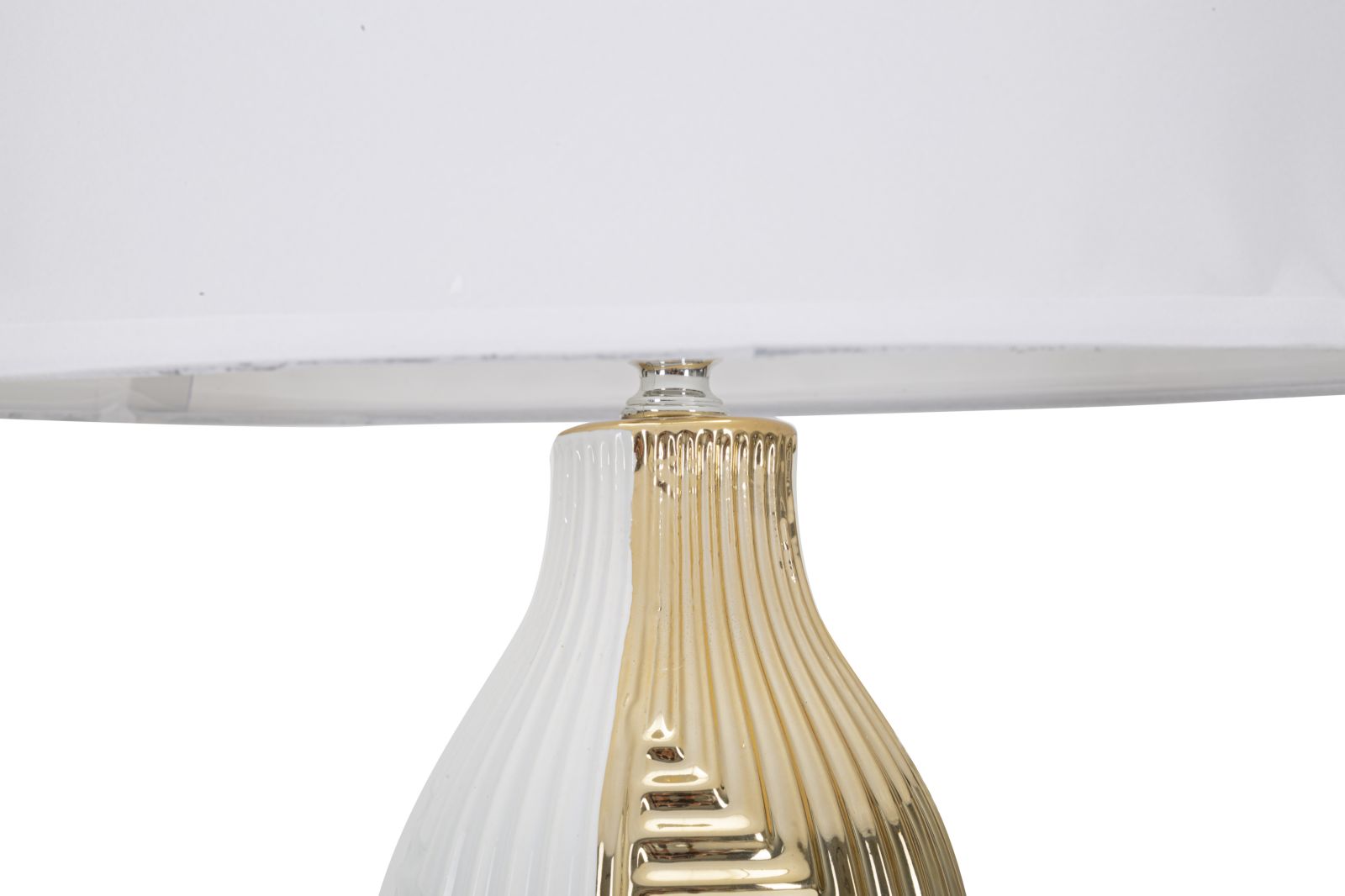 Lampada da Tavolo Glam Line 33x54x33 cm in Ceramica Bianco/Oro