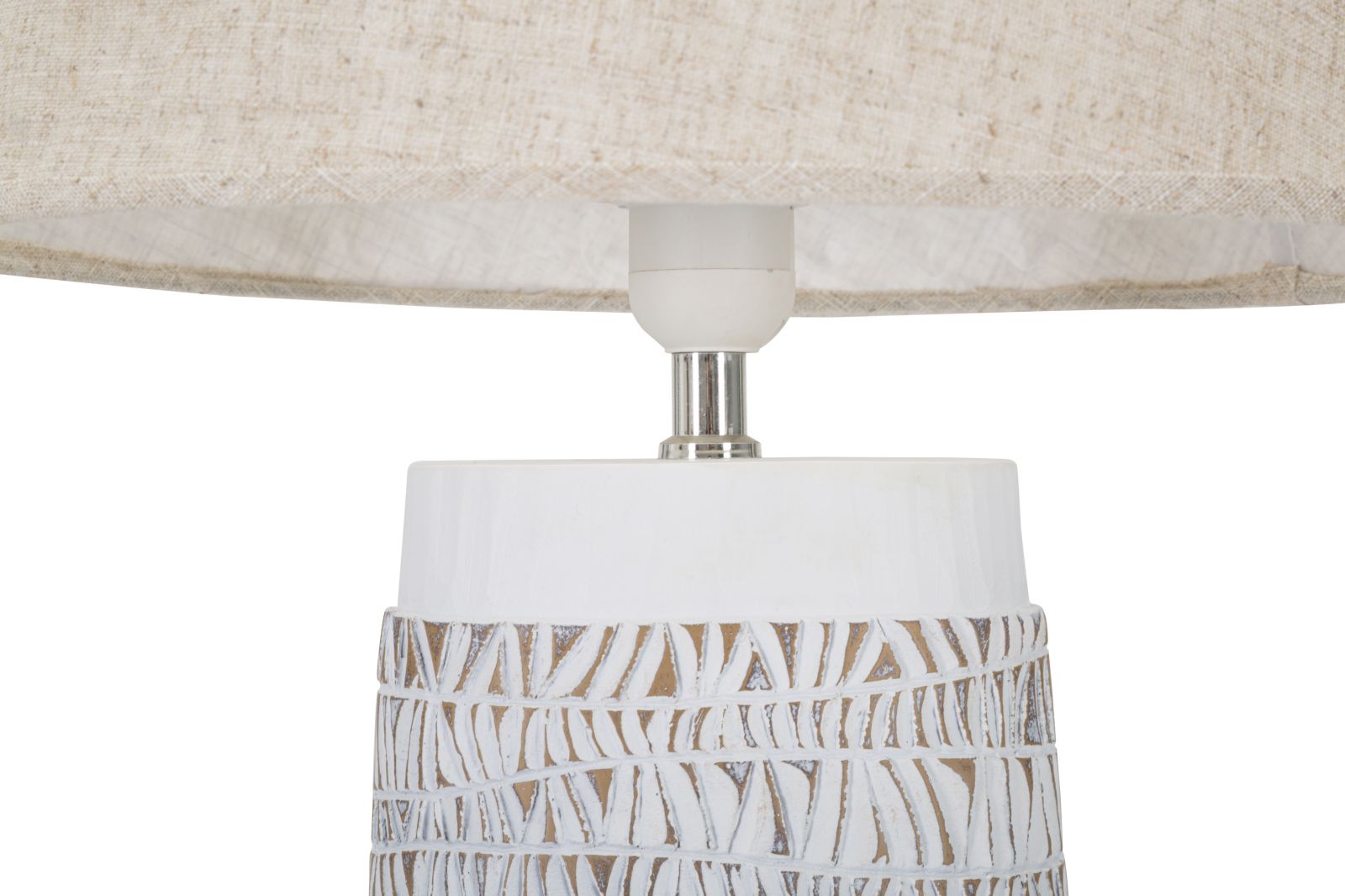 Lampada da Tavolo Nairobi 35x60,5x35 cm in Poliresina Bianco/Marrone