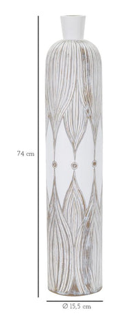 Vaso Atene 15,5x74x15,5 cm in Poliresina Bianco