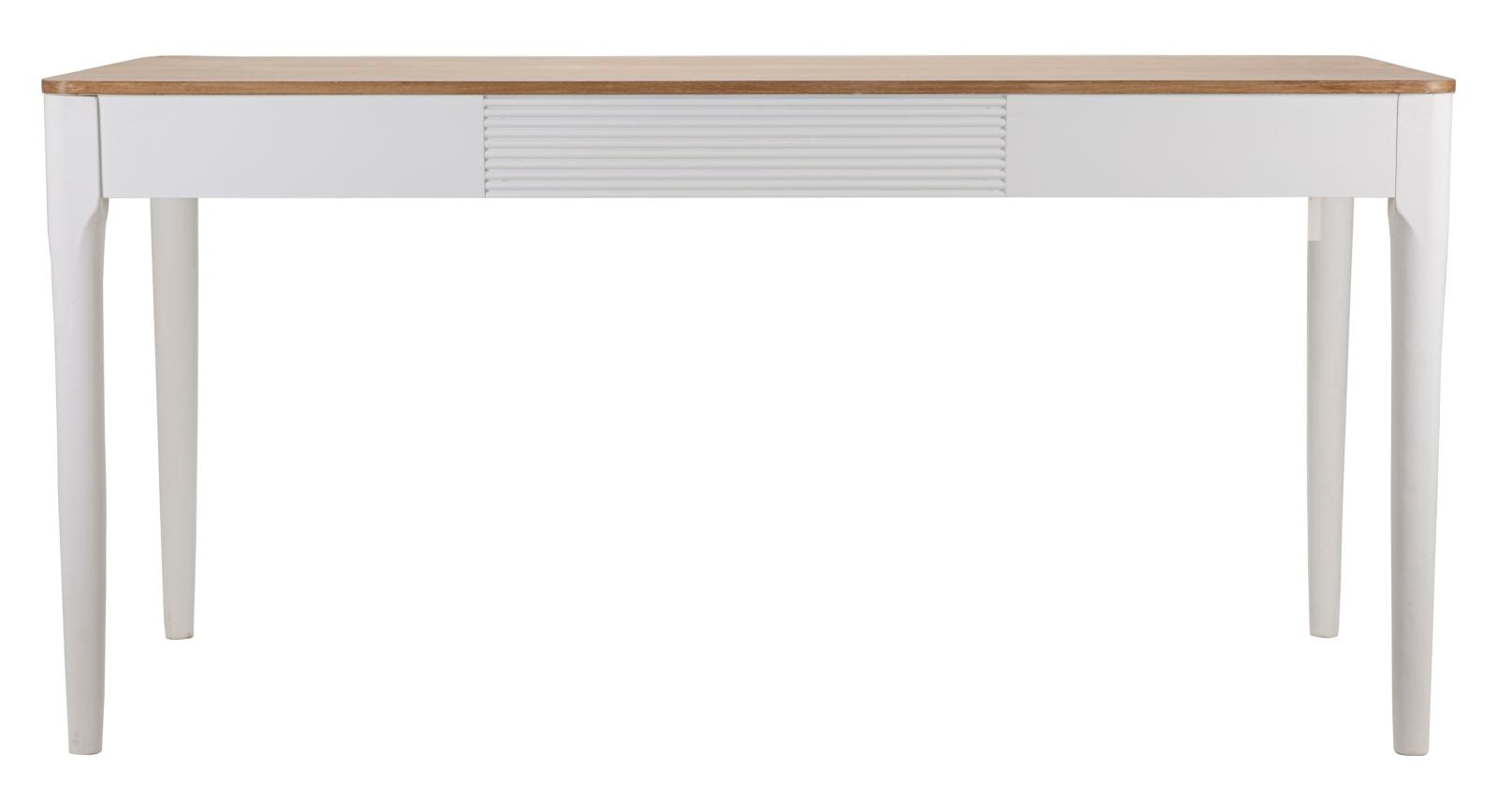 Tavolo da pranzo rettangolare in legno bianco e marrone cm 180x90x80