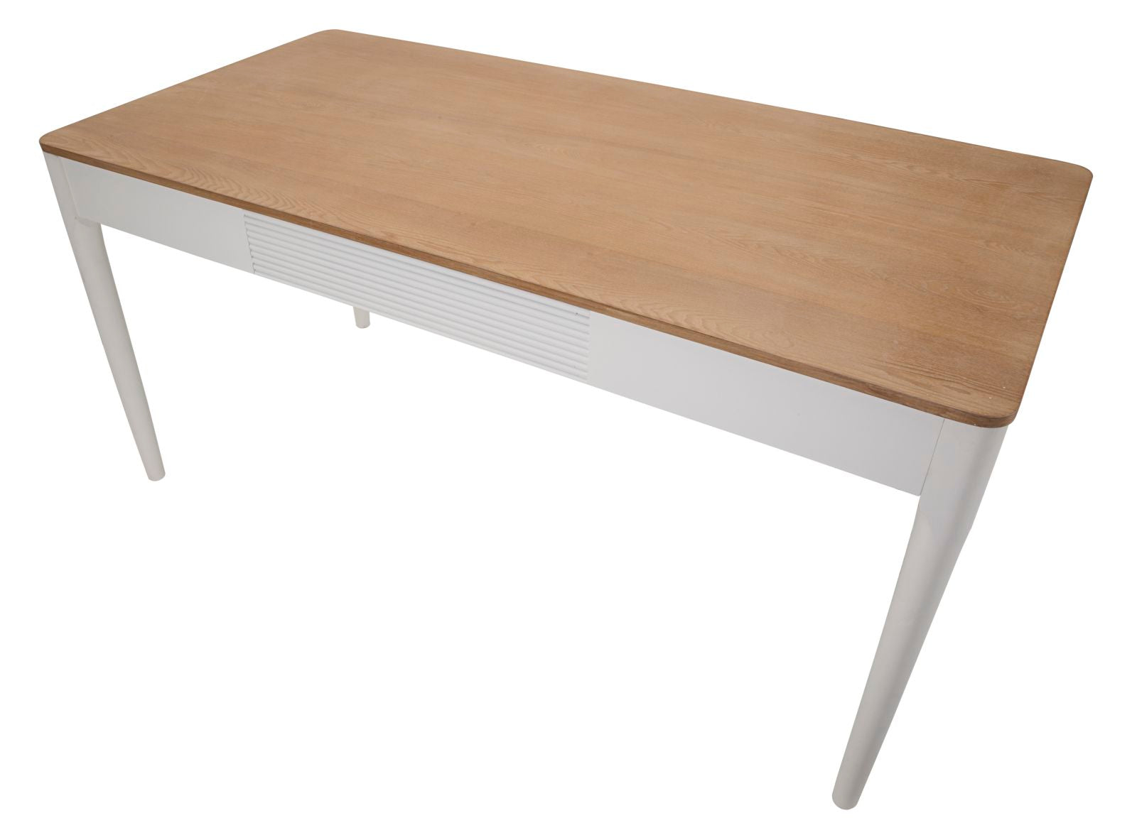 Tavolo da pranzo rettangolare in legno bianco e marrone cm 180x90x80