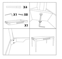 Tavolo da pranzo rettangolare in legno bianco e marrone cm 180x90x80