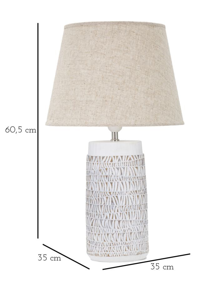 Lampada da Tavolo Nairobi 35x60,5x35 cm in Poliresina Bianco/Marrone