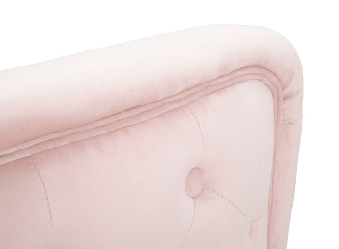 Poltrona in metallo e tessuto dorata e rosa cm 76x74x73