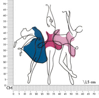 Pannello decorativo 3D in metallo multicolore ballerine cm 60x1,5x70