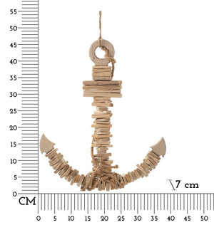 Ancora da appendere in legno marrone cm 39x7x46 