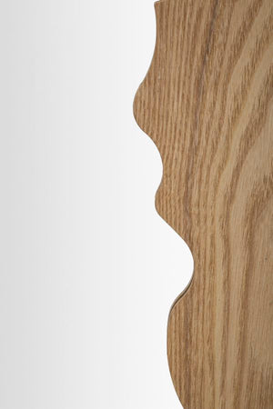 Specchio da parete in legno marrone con onde cm 60x1,5x90