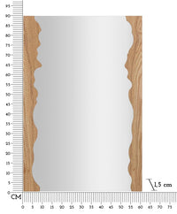 Specchio da parete in legno marrone con onde cm 60x1,5x90