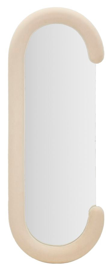 Specchio da parete in poliestere beige cm 60x7x160