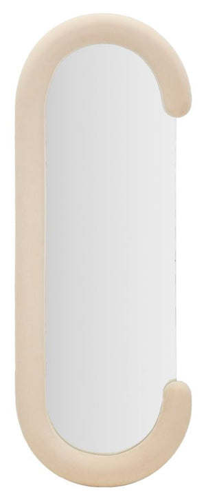 Specchio da parete in poliestere beige cm 60x7x160