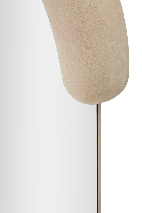 Specchio da parete in poliestere beige cm 60x7x160