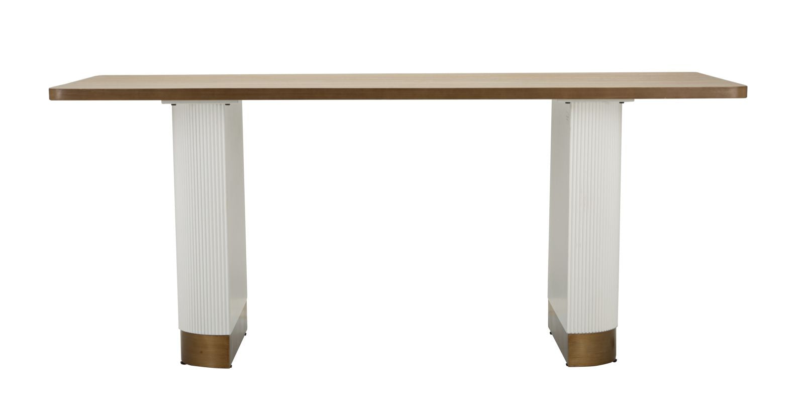 Tavolo da pranzo in legno bianco e marrone cm 180x90x76