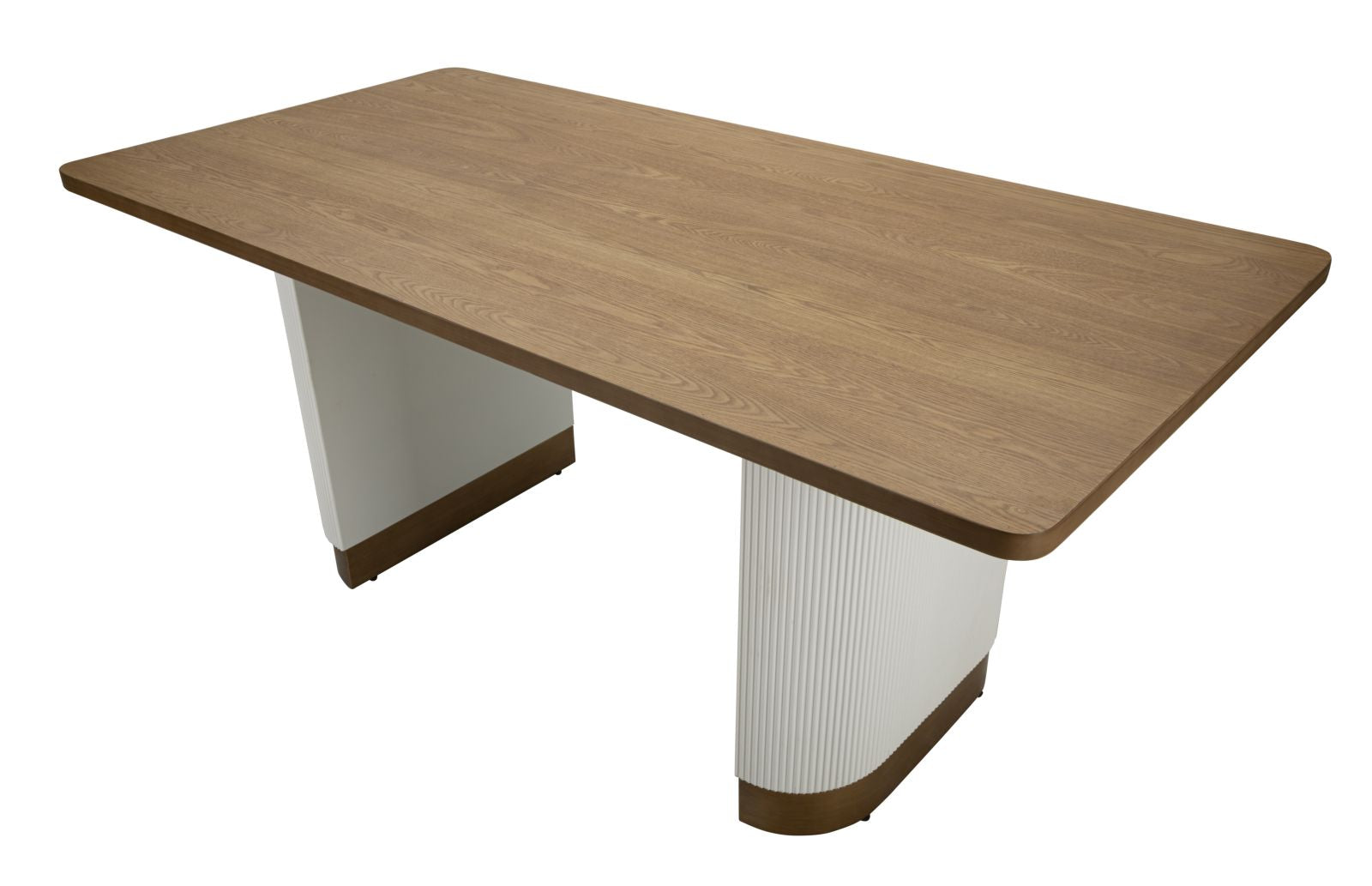 Tavolo da pranzo in legno bianco e marrone cm 180x90x76