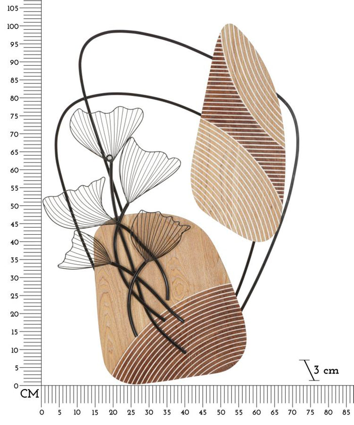 Pannello decorativo 3D in legno marrone astratto cm 70x3x100