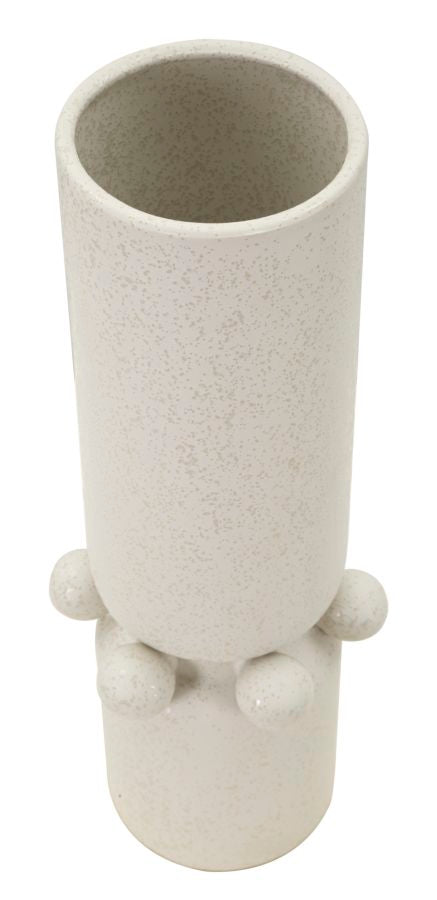 Vaso in ceramica beige con sfere Ø cm 15,5x41