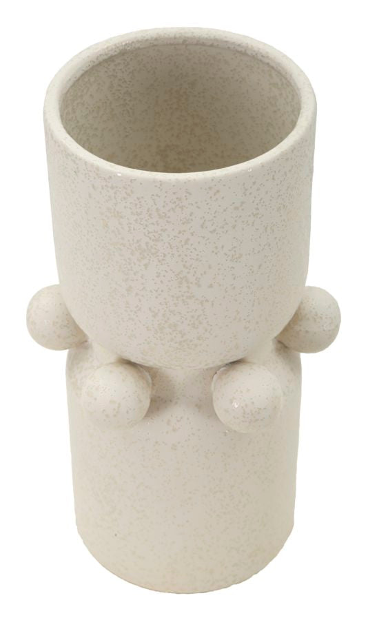 Vaso in ceramica beige con sfere Ø cm 16x28