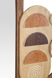 Specchio da parete in legno marrone Ø cm 80x3